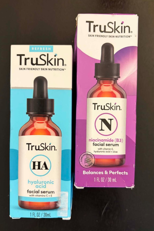TruSkin Hyaluronic Acid Facial Serum & Niacinamide (B3) Facial Serum Duo 1oz NIB