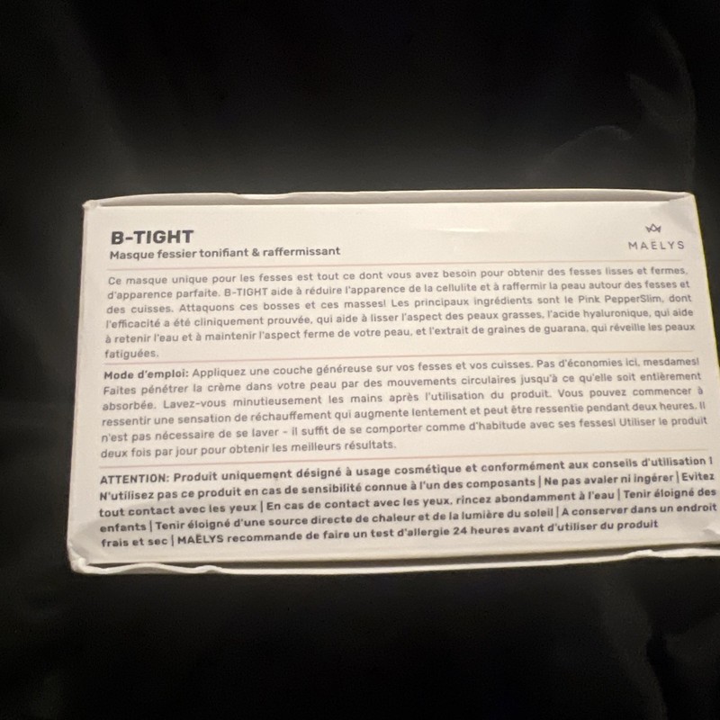 Maelys B-TIGHT Lift & Firm Booty Mask 3.4 oz / 100ml Reduce Cellulite gallery