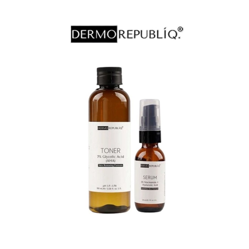 DermorepubliQ Bundle: 7% Glycolic Toner 100ml + 5% Niacinamide Serum 30ml