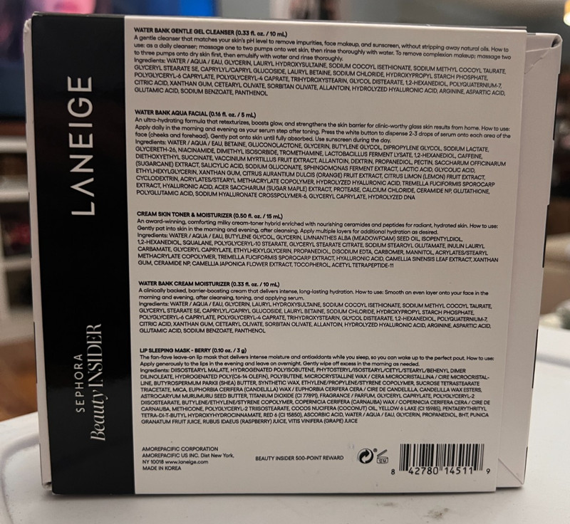 NIB~ Laneige Next-Gen Hydration Skincare 5 pc Set Cleanser Toner Water Bank Mask gallery
