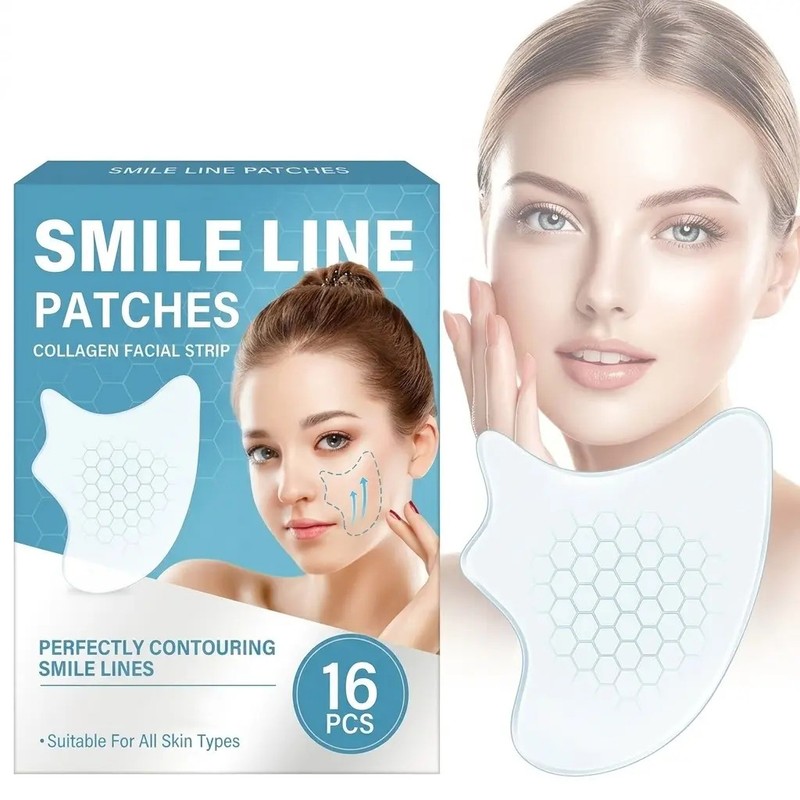 Anti Aging Smile Line Patches Collagen Facial Strips Wrinkle Care 16 Pcs