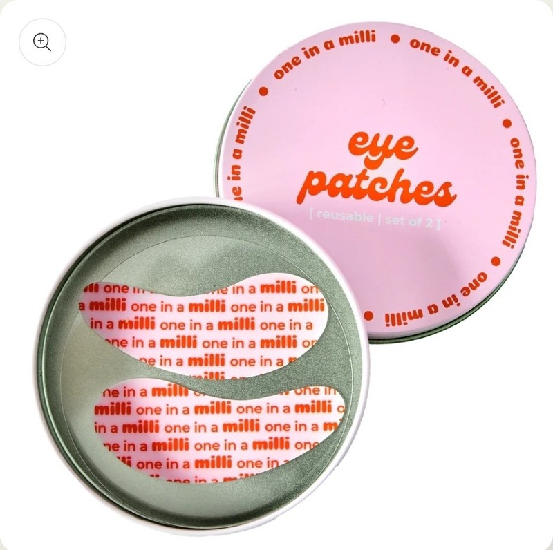 One in a Milli reusable silicone under-eye patch set in a tin case. #C1D