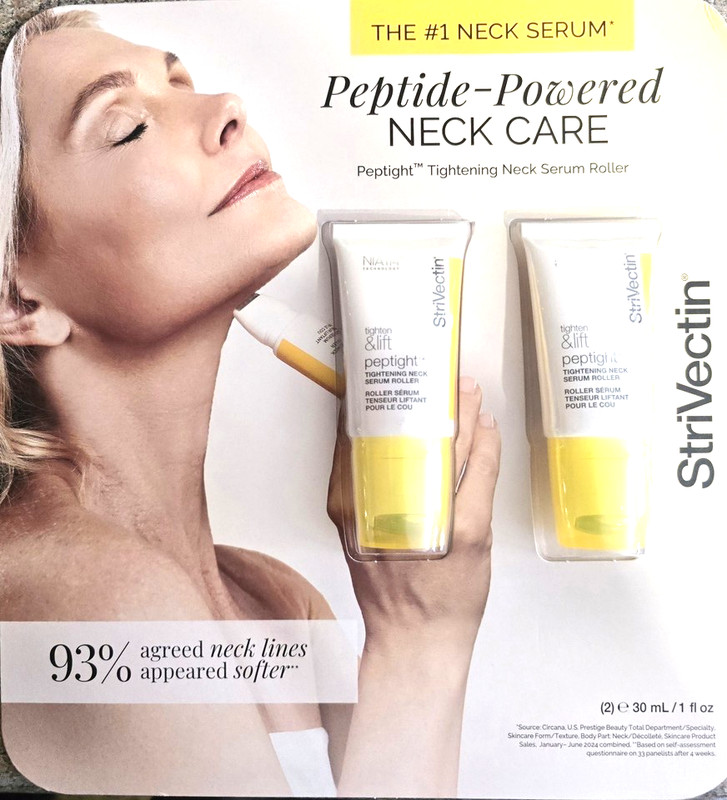 StriVectin Peptight Tightening Neck Serum Roller, 1 Ounce (Pack of 2) NEW SEALED