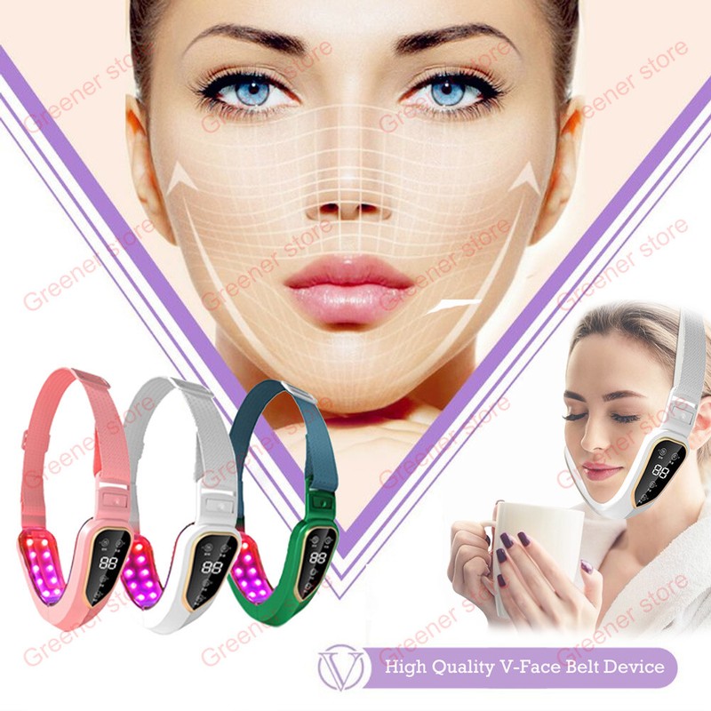 V-Face Shape Skin Lifting Belt Massager Double-Chin Removal LED Photon Therapy