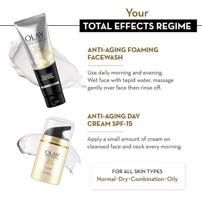 Olay Total Effects Day Cream with SPF 15 50gm + Cleanser 100g gallery