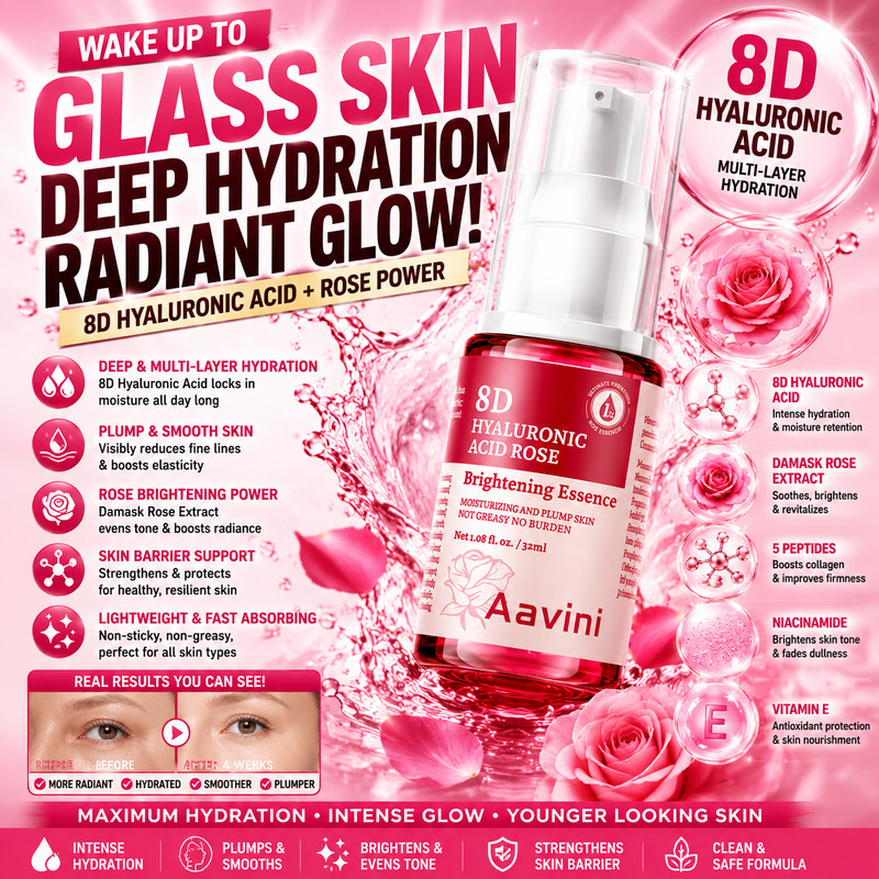 Rose Hyaluronic Acid Serum – Plump, Hydrate & Brighten Skin 32ml