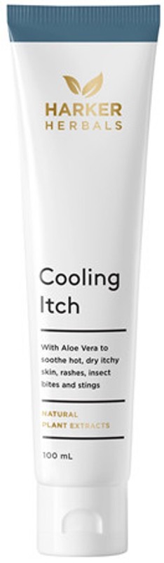 Harker Herbals Cooling Itch 100ml with Aloe Vera for Dry Itchy Skin, Rashes