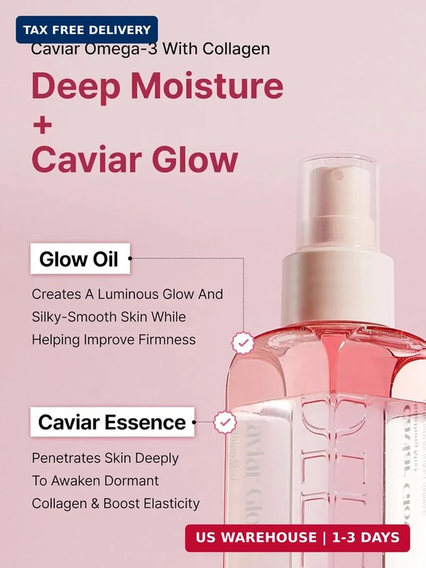 Delere Caviar Glow Soothing Mist | Korean Glass Skin Spray Serum with 5% Caviar gallery
