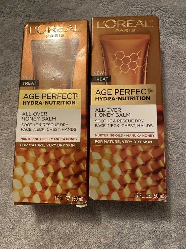 ✦ NEW ✦ 2 L’OREAL PARIS AGE PERFECT HYDRA NUTRITION ALL-OVER HONEY BALM NIB
