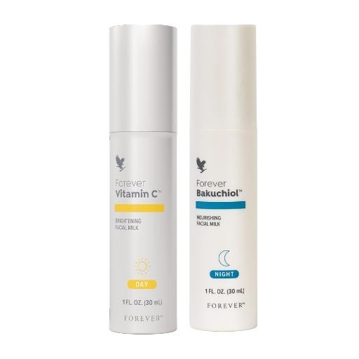 Forever Vitamin C and Forever Bakuchiol Duo Nourishing Facial Milk 1 Fl Oz 30mL