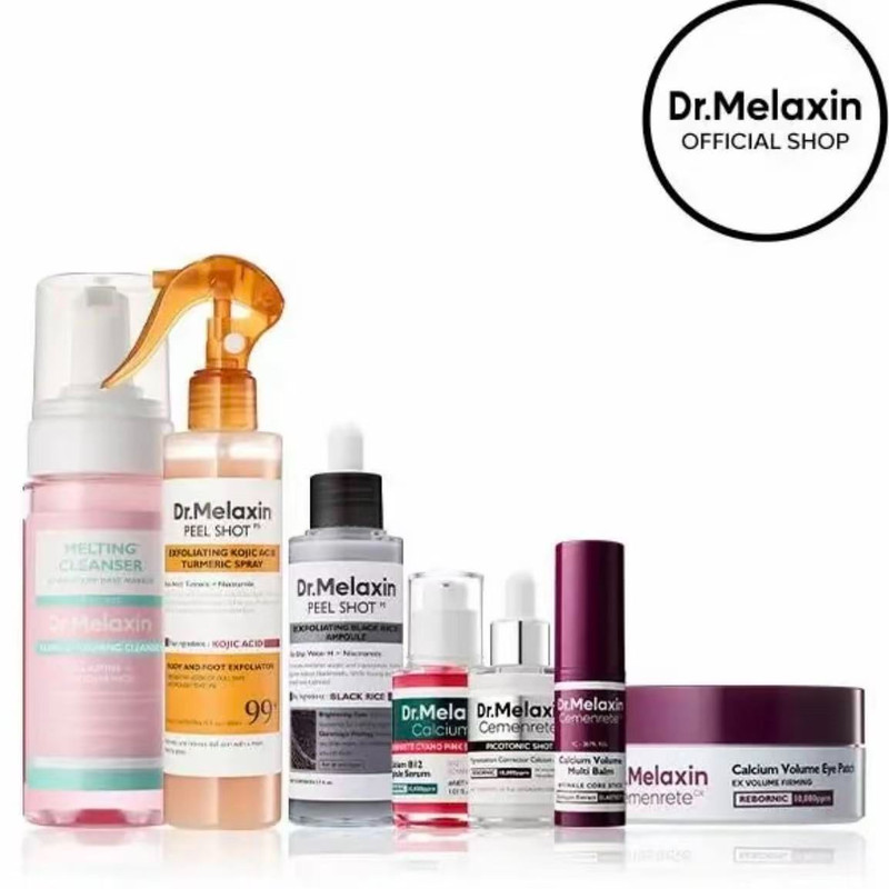 Dr. Melaxin Brightening and Hydrating Set gently exfoliates, brightens skin tone