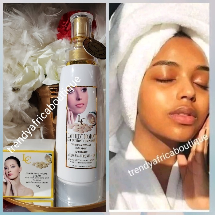 2pcs. Glutathione comprime Nourishing & hyrading body lotion & Face Cream Set