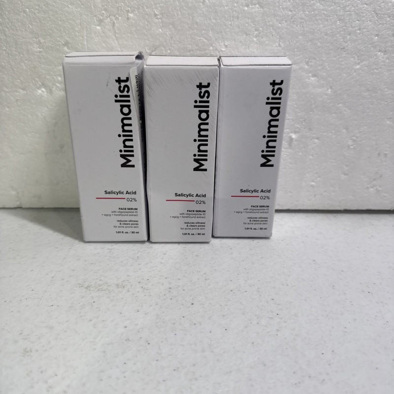 3x Minimalist 2% Salicylic Acid Face Serum Acne & Pores 1.01 fl oz -exp 11/26