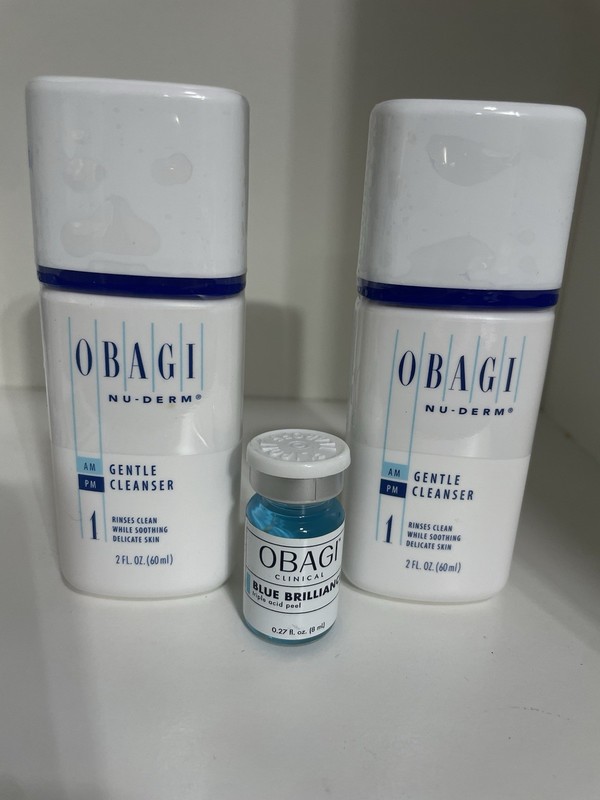 Obagi X 2 Gentle Cleanser ( 4 Oz ) + Clinical Blue Brilliance Peel 0.27 Fl Oz