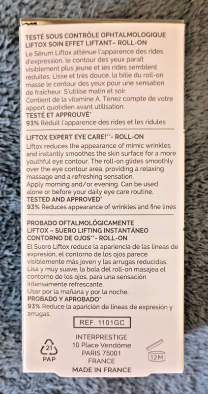 2 Christian Breton Paris Eye Priority LIFTOX Eye Lifting Serum 0.30oz 93% Lifted gallery