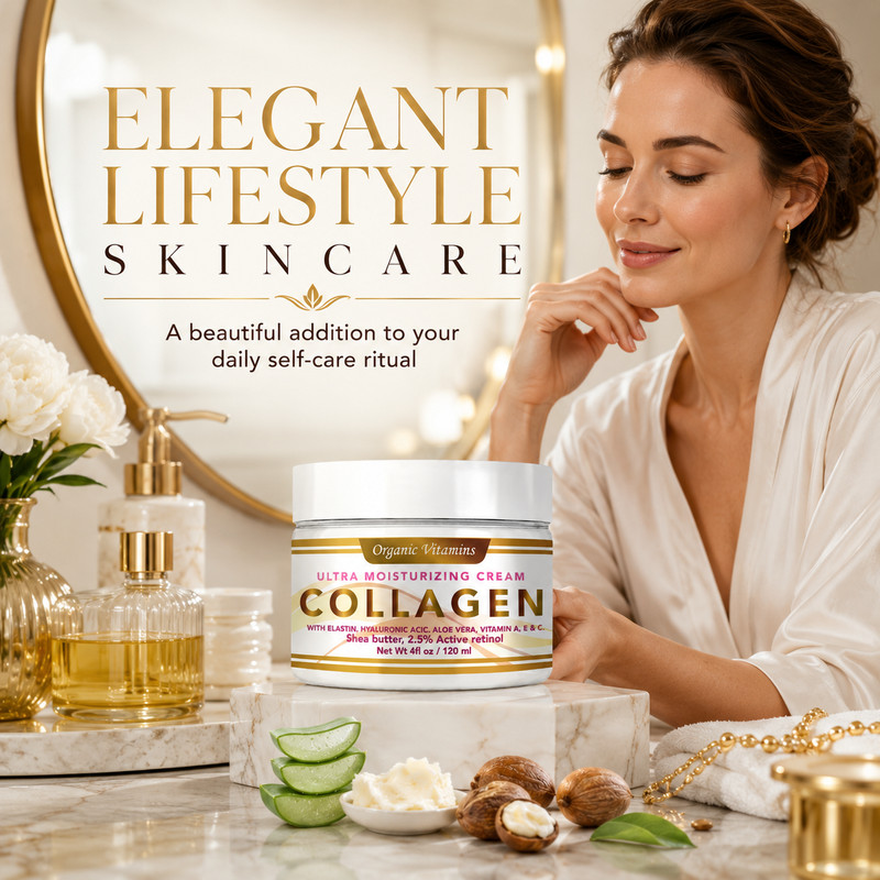 5 JAR PACK organic Collagen Beauty Cream 4oz VITAMIN E SKIN CARE colageno gallery
