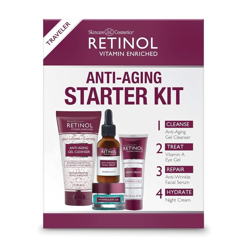 Retinol Anti-Aging Starter Kit Cleanse, Treat, Repair & Hydrate On-The-Go