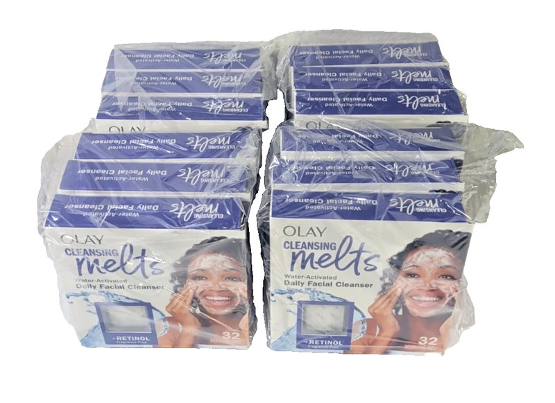 (Lot of 12) 32-count Olay Cleansing Melts Daily Facial Cleansers 384 Pads Total