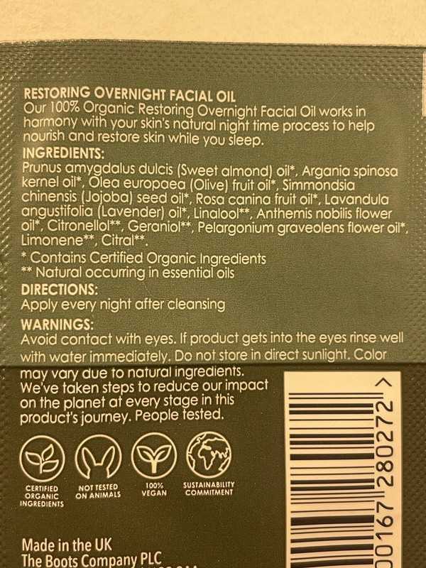Botanics 100% Organic Facial Oil & Restoring Overnight Facial Oil Samples 0.05 gallery