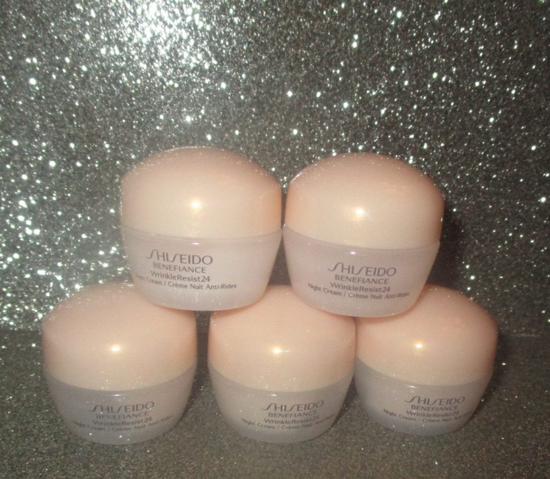 5x Shiseido Benefiance WrinkleResist24 Night Cream Travel Size 10 ml each