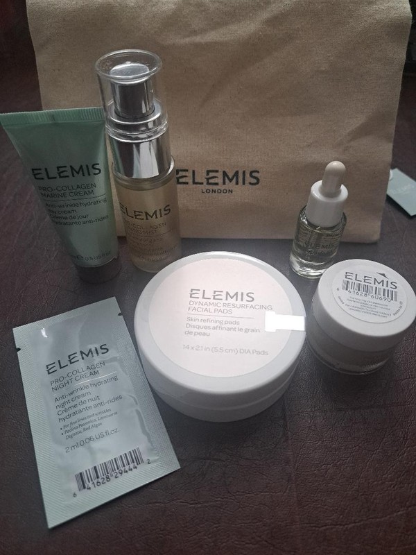 Elemis Pro-Collagen 6pc. Travel Size Gift Set – Cream Toner Oil Cleanser Pads +