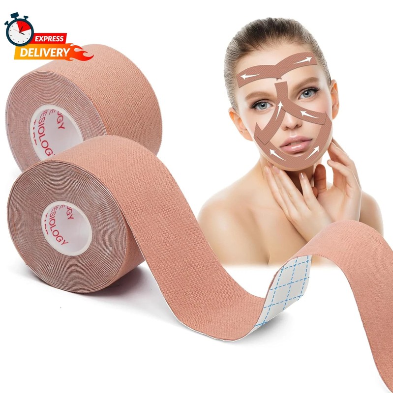2 Rolls Face Lifting Tape for Wrinkle Smoothing – Myofascial Kinesiology Tape fo