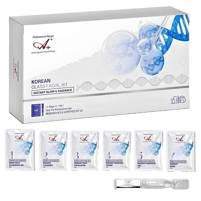 A+ Professional 7-Step Monodose Korean Glass Facial Kit with Booster Serum,150g