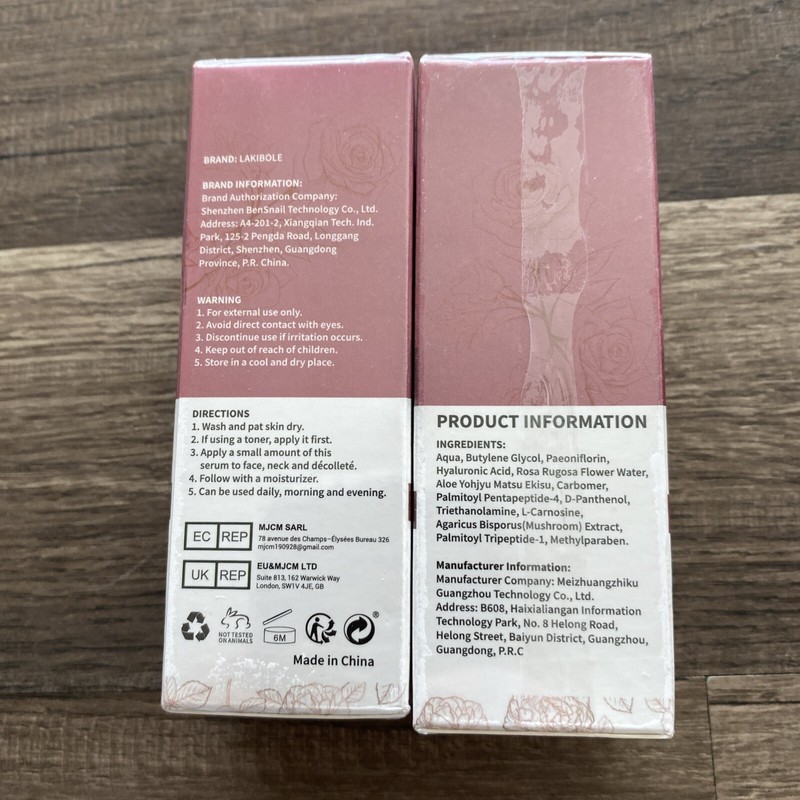 2pack Lakibole HYALURONIC ACID SERUM MOISTURIZING FACE ANTI-WRINKLE 1 OZ/az gallery