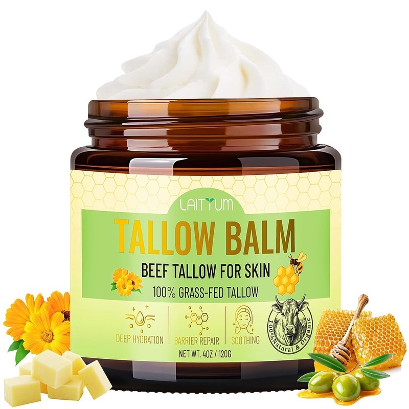 Beef Tallow for Skin -4oz Organic Tallow and Honey Balm for Face Moisturizer gallery