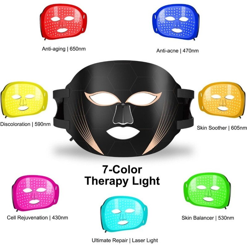 LED Therapy Face Mask 7 InfraRed Light Skin Care Multiple Energy & Treatment gallery
