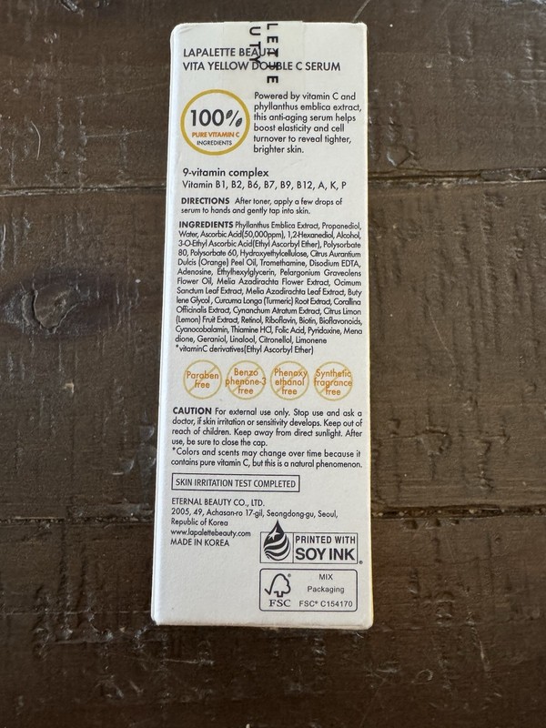 Vita Yelllow Double C Serum Lapalette Beauty New NIB 1.18 fl oz B1 B2 B6 B7 B9 A gallery