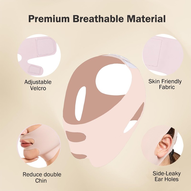 Reusable Facial Lifting Belt V Line Lifting Mask with Chin Strap for Sleeping US gallery