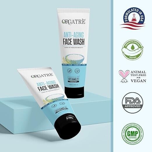 Orgatre Anti Aging Face Wash With Rice Water, Collagen, Hyaluronic Acid 100 ml gallery