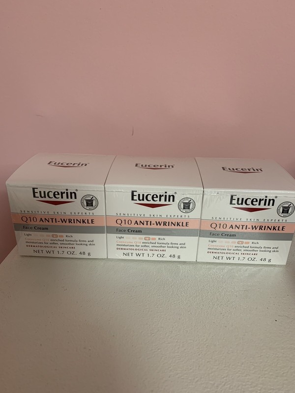 (6) Eucerin Q10 Anti Wrinkle Sensitive Face Cream 1.7 OZ