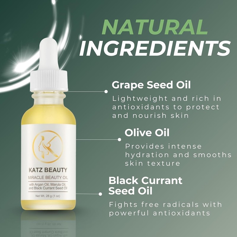 Miracle Beauty Oil - Hydrating Face Oil with Jojoba, Argan & Marula Oil 1 Oz gallery