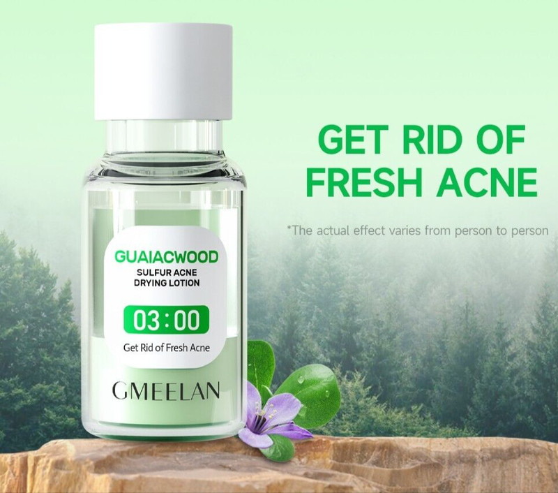 GMEELAN Guaiacwood Sulfur Acne Drying Lotion Colloidal Sulphur 17% Zinc Oxide