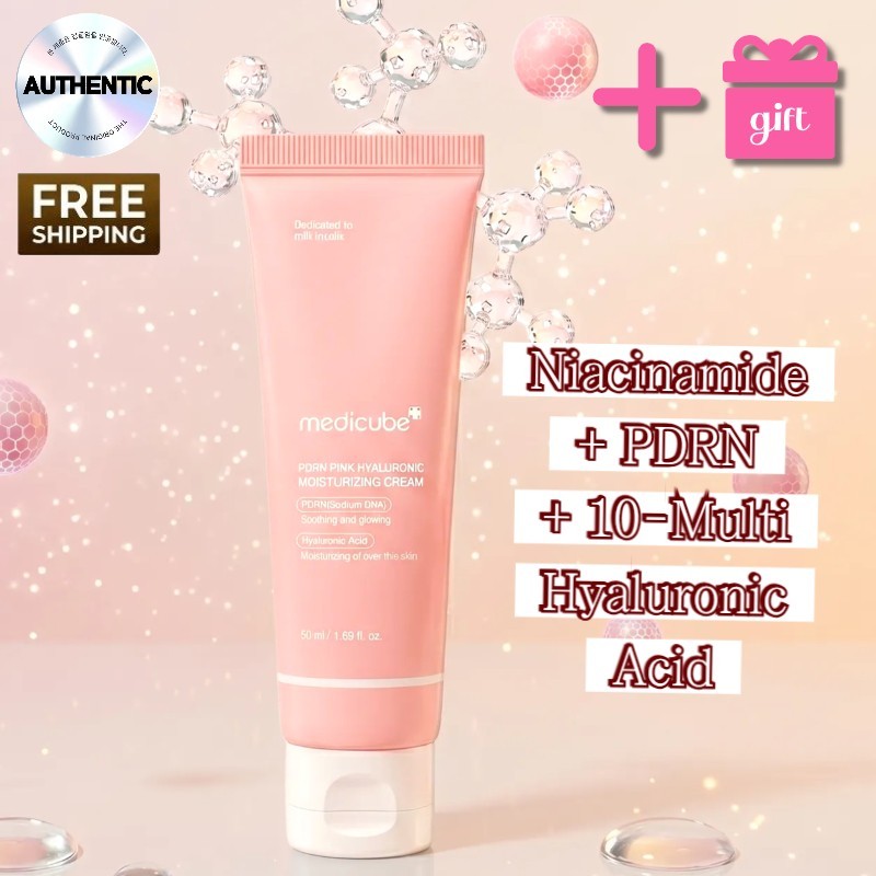 Medicube PDRN Pink Hyaluronic Water Cream 50ml Hydrating Makeup Primer K-Beauty