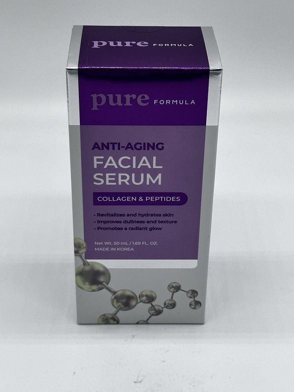 Pure Formula Facial Serum Anti-Aging Collagen & Peptides NIB K-beauty
