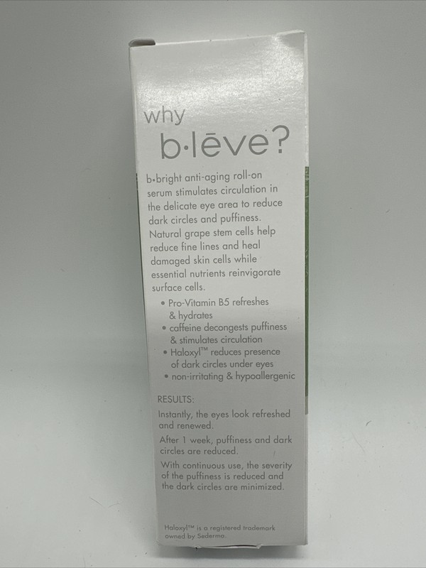 Bleve BBright Eye Roll-On Anti Aging Natural Grape Extract 0.5oz Rare B.leve gallery
