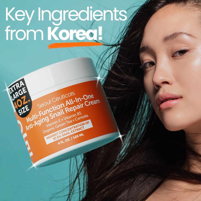 SeoulCeuticals Large 4oz 97.5% Snail Mucin Moisturizer Cream Korean Skin Care... gallery