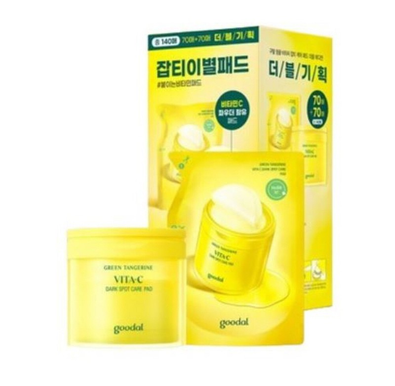 CLIO Goodal Green Tangerine Vita-C Dark Spot Care Pad 70 pcs + Refill 70 pcs