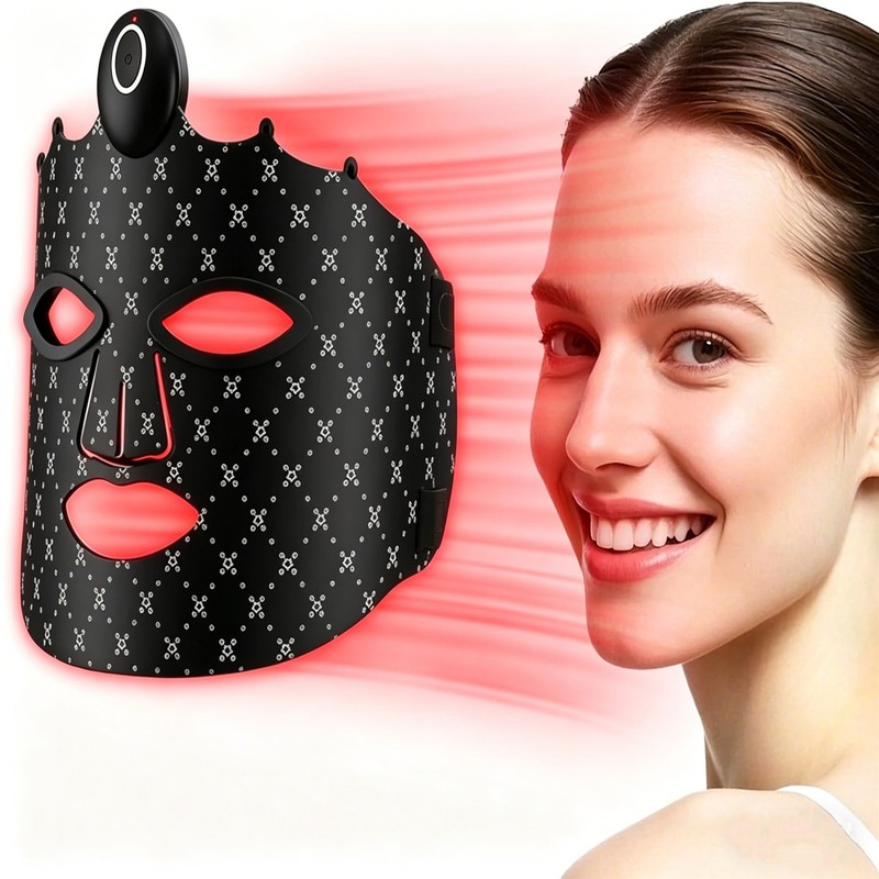 7-Color LED Red Light Therapy For Face, Anti-Aging Silicone Red Light Mask