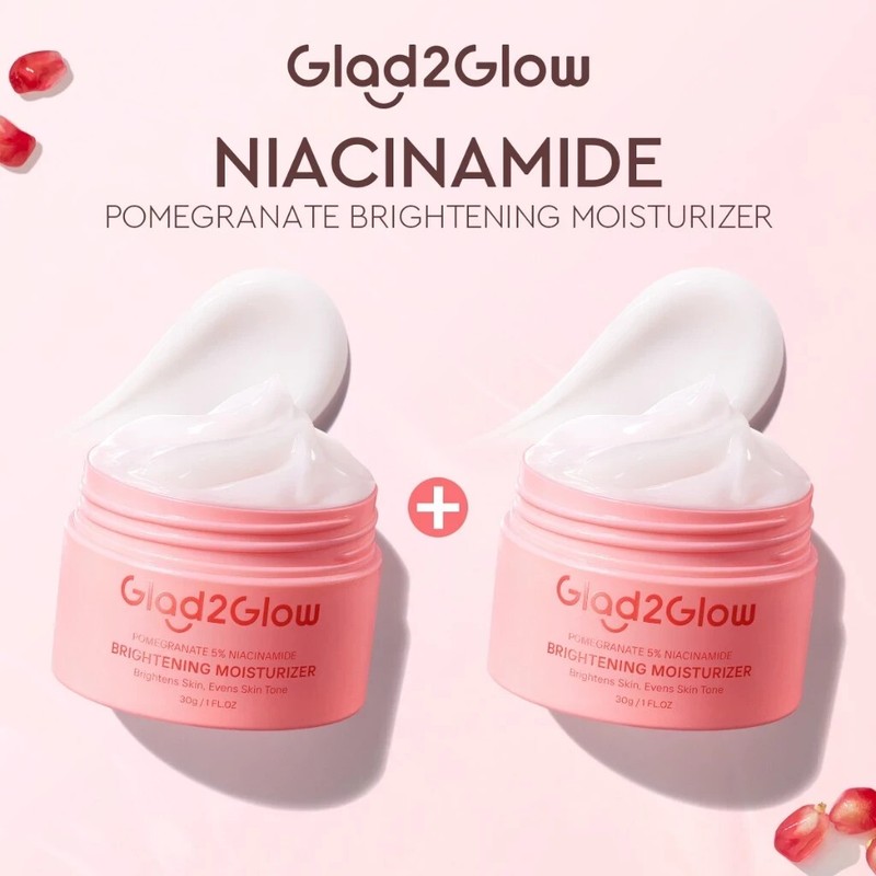 Glad2Glow Pmomegranate Niacinamide Brightening Moisturizer Glowing Gel 30g x 2