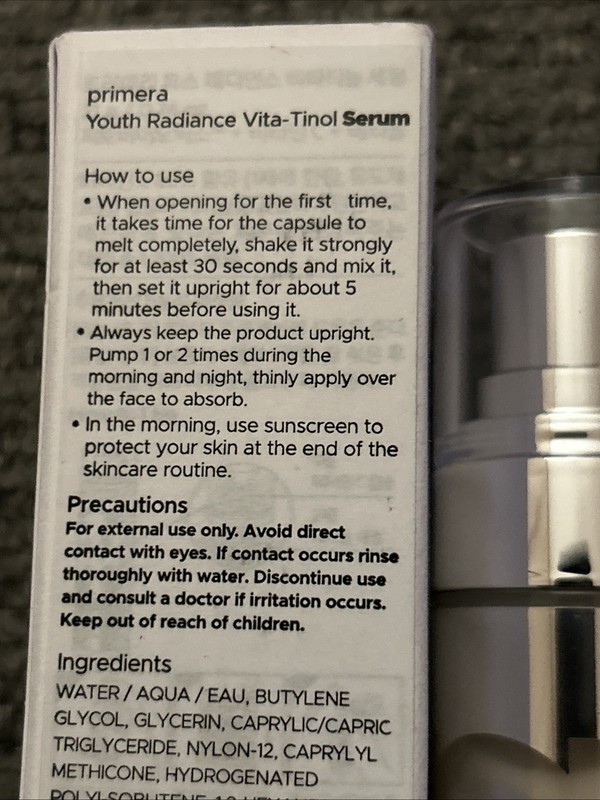 PRIMERA PRMR Youth Radiance Vitatinol Serum Retinol VitaminA Vitamin C New gallery