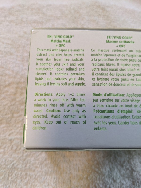 M. ASAM VINO GOLD Matcha Mask 3.38 FL. OZ. New inbox no seal free shipping gallery