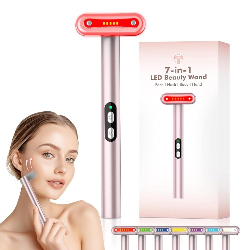Facial Massager, 7 Colors Red Light Therapy for Face and Neck, Face Lift Devi…