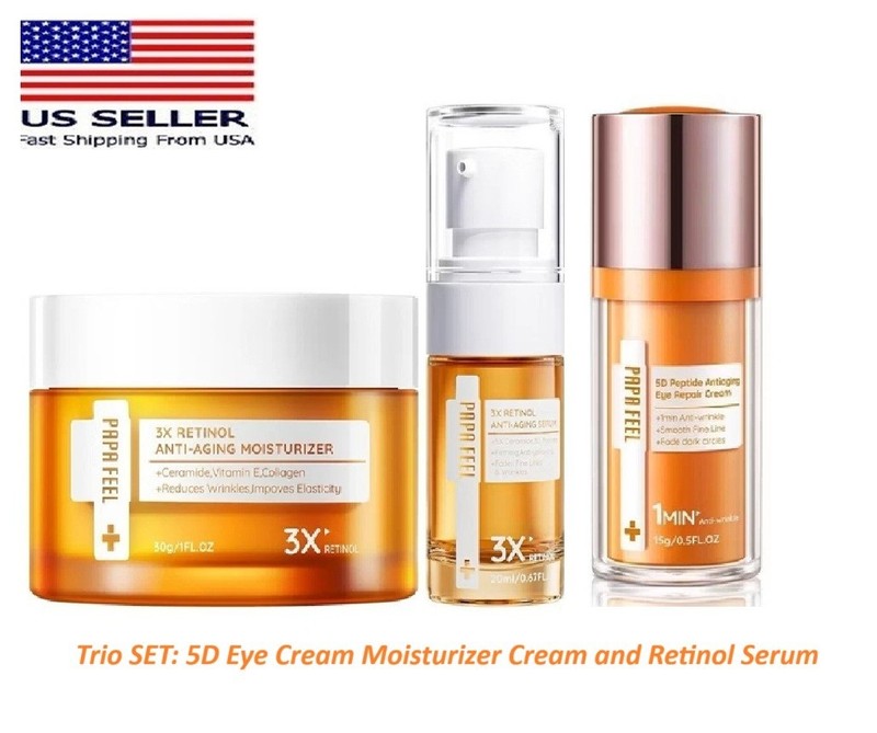 TRIO Set Papa Feel Retinol Anti-Aging Cream and Serum and 5D PEPTIDE Eye Cream