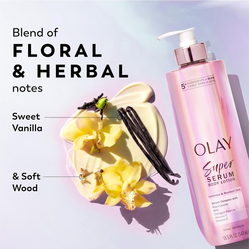 Olay Super Serum Hand & Body Lotion for Dry Skin, 24Hr Long Lasting Hydration gallery