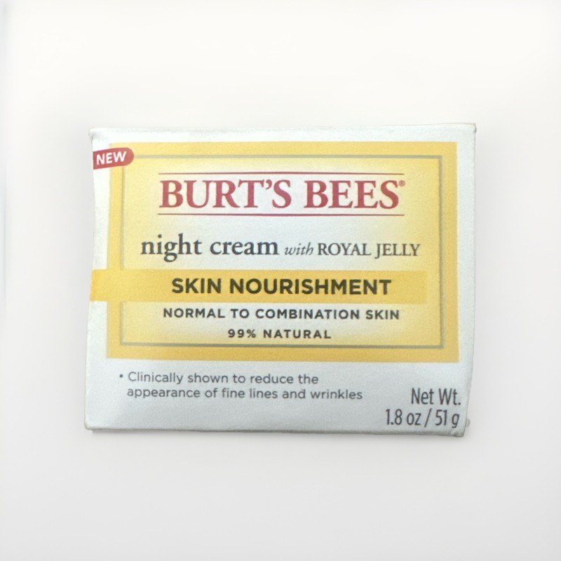 Burt’s Bees Skin Nourishment NIGHT CREAM Royal Jelly Normal To Combination 1.8oz