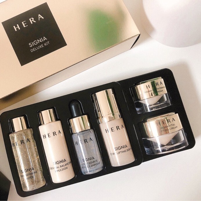 HERA Signia Deluxe Kit 6 Items Anti Wrinkles Water Emulsion Serum Cream K-Beauty